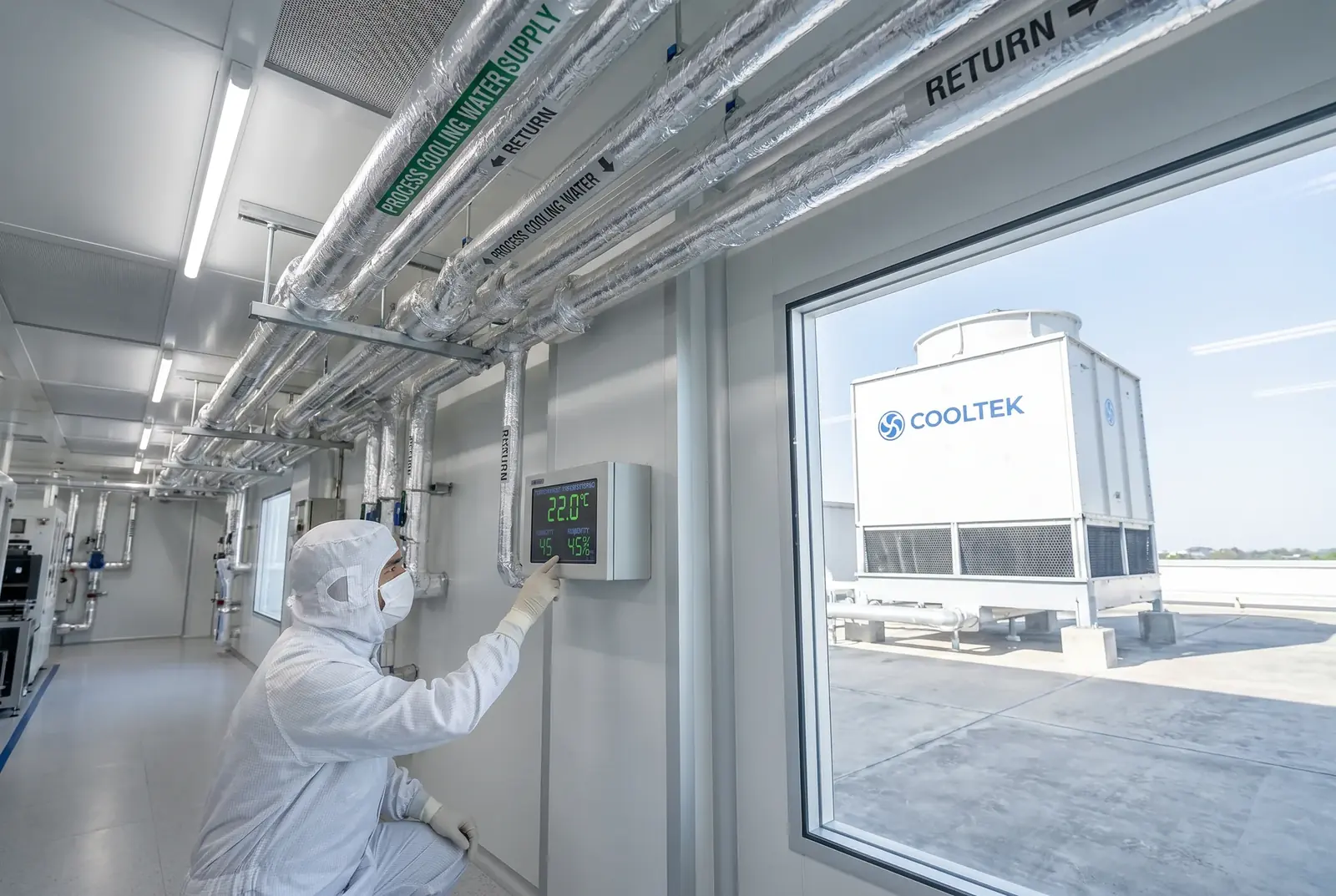 Cooling water temperature fluctuation causes thermal stress in semiconductor packaging, affecting yield